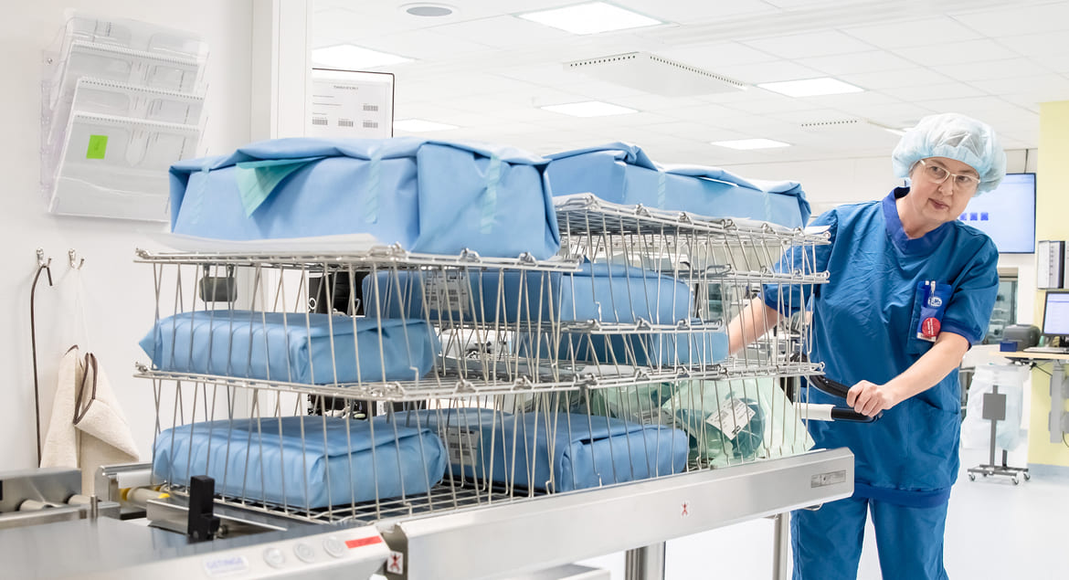 Ambiente de esterilização e processamento de materiais